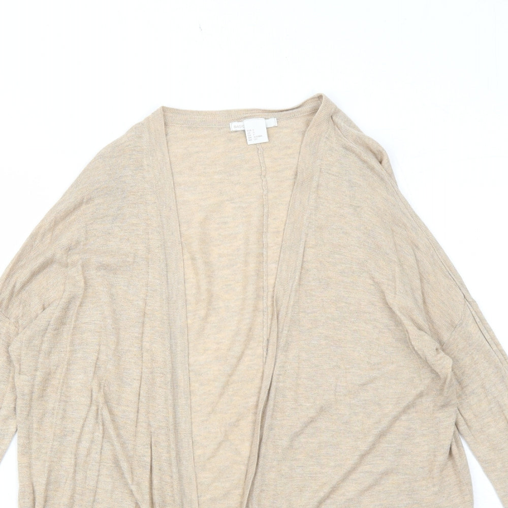 H&M Womens Beige V-Neck Viscose Cardigan Jumper Size S