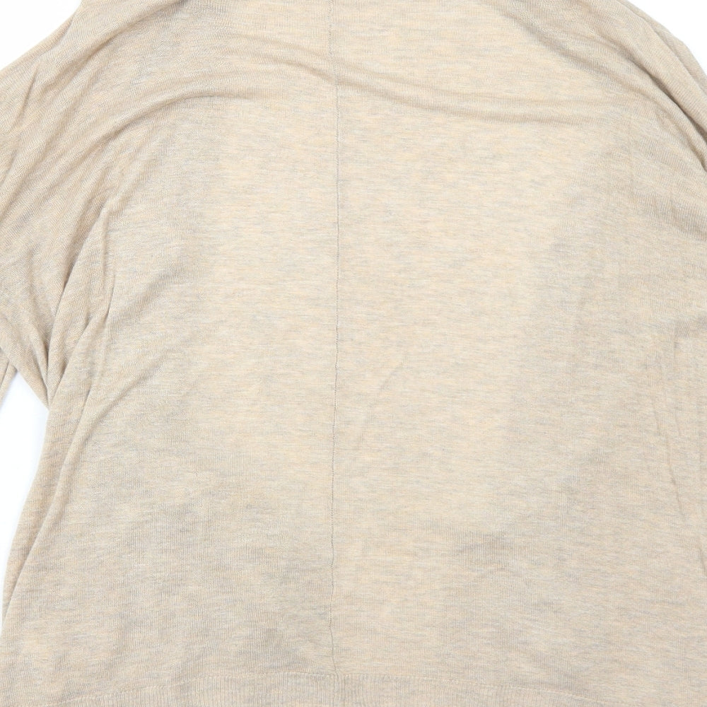 H&M Womens Beige V-Neck Viscose Cardigan Jumper Size S