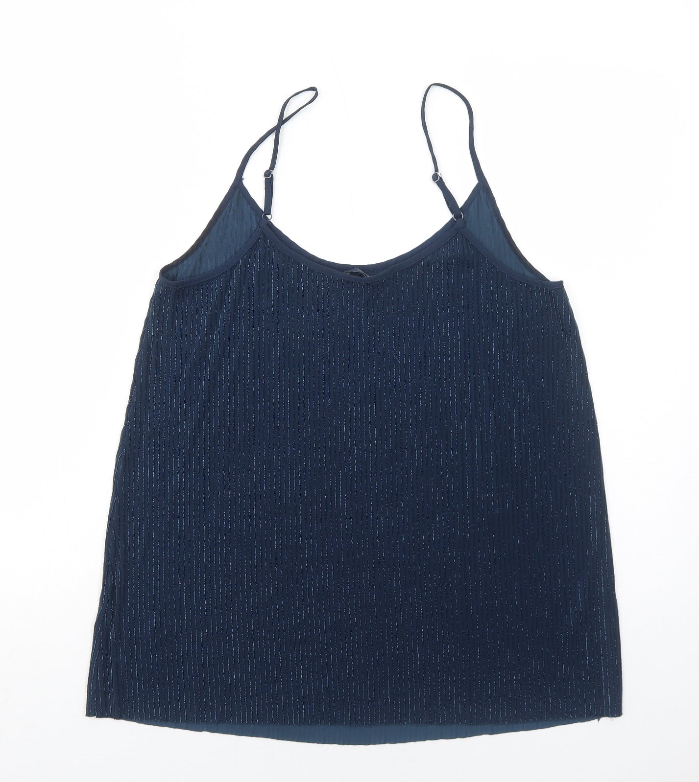 NEXT Womens Blue Striped Polyester Camisole Tank Size 12 Scoop Neck