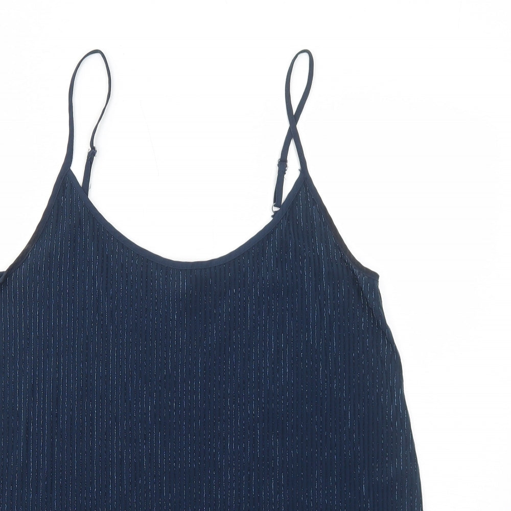 NEXT Womens Blue Striped Polyester Camisole Tank Size 12 Scoop Neck