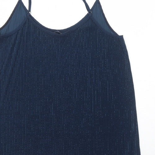 NEXT Womens Blue Striped Polyester Camisole Tank Size 12 Scoop Neck