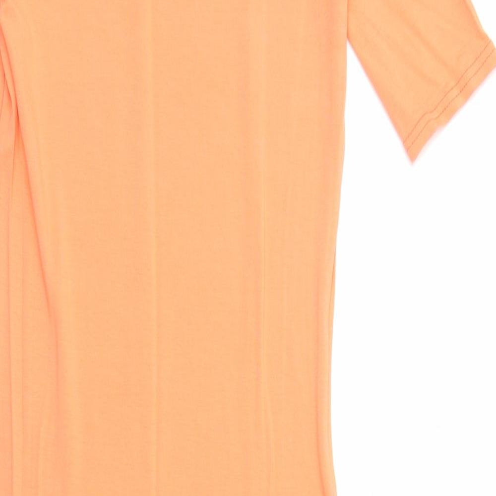 River Island Womens Orange Viscose Bodycon Size 10 Round Neck Pullover