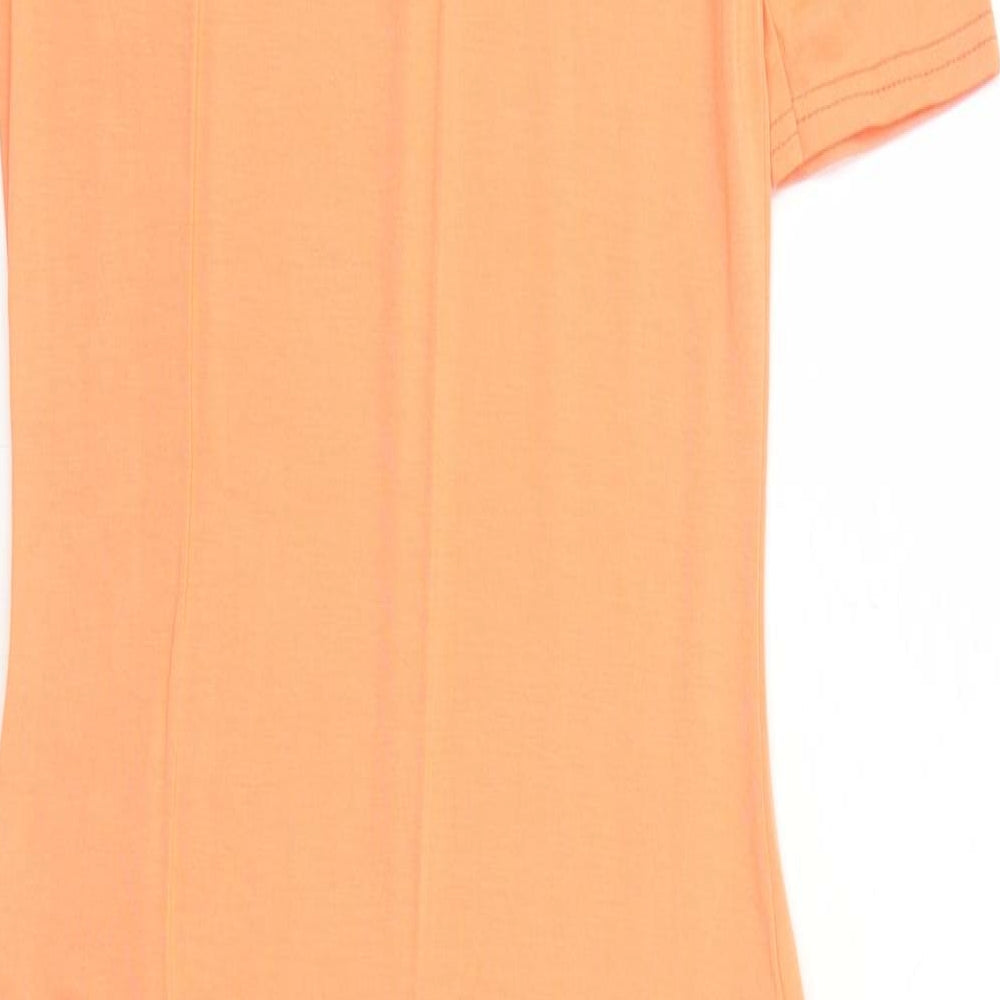 River Island Womens Orange Viscose Bodycon Size 10 Round Neck Pullover