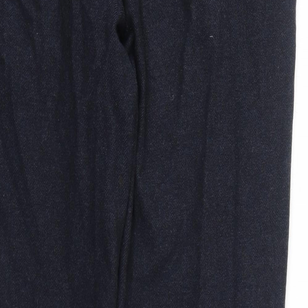 NEXT Mens Blue Wool Chino Trousers Size 36 in Regular Zip