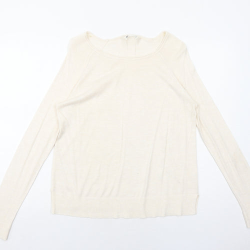 Stradivarius Womens Ivory Round Neck Acrylic Pullover Jumper Size S