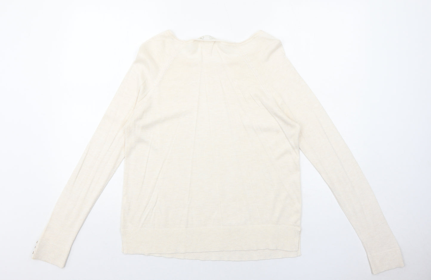 Stradivarius Womens Ivory Round Neck Acrylic Pullover Jumper Size S