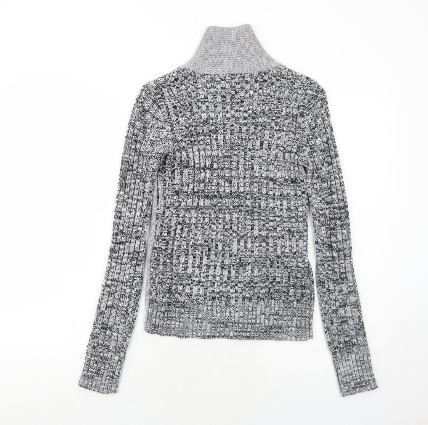Rainbow Womens Grey High Neck Acrylic Pullover Jumper Size 8