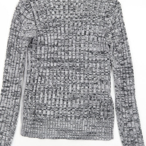 Rainbow Womens Grey High Neck Acrylic Pullover Jumper Size 8
