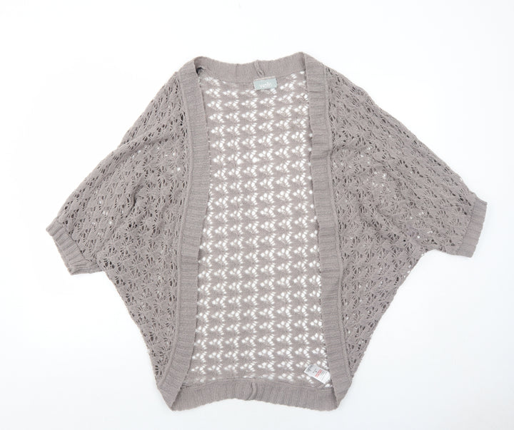 Wallis Womens Grey V-Neck Acrylic Cardigan Jumper Size S