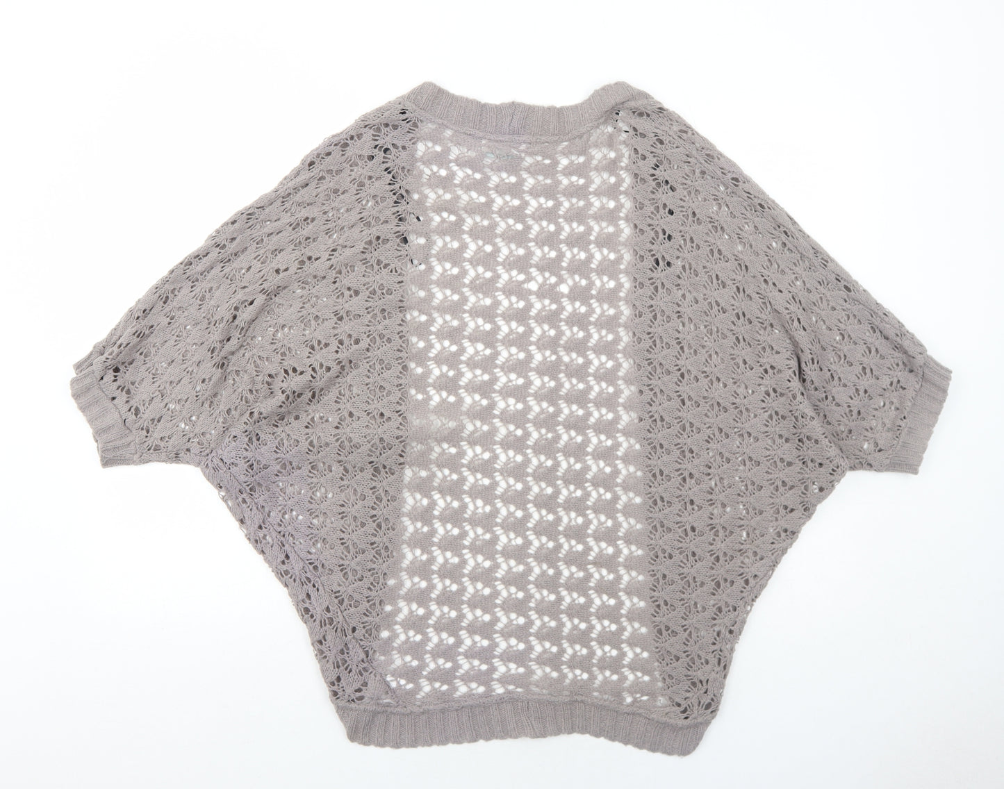Wallis Womens Grey V-Neck Acrylic Cardigan Jumper Size S