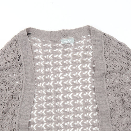 Wallis Womens Grey V-Neck Acrylic Cardigan Jumper Size S