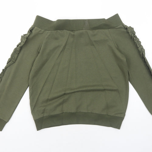 Select Girls Green Cotton Pullover Sweatshirt Size 12-13 Years Pullover - We Are The Future