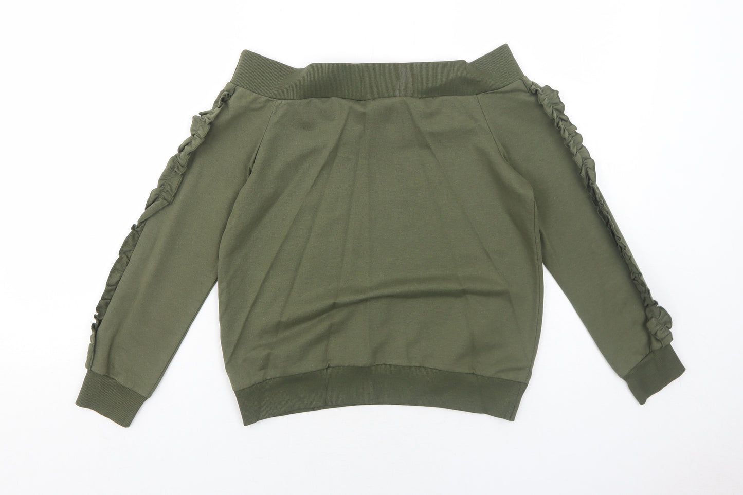 Select Girls Green Cotton Pullover Sweatshirt Size 12-13 Years Pullover - We Are The Future