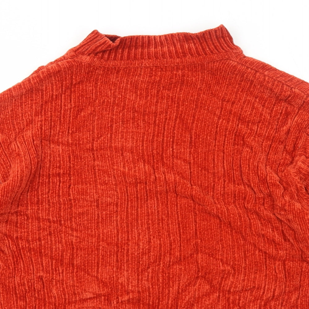Bonmarché Womens Orange High Neck Acrylic Pullover Jumper Size L