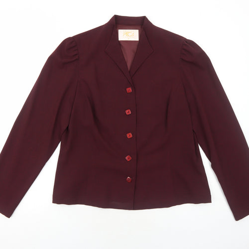 Country Casuals Womens Red Jacket Blazer Size 14 Button