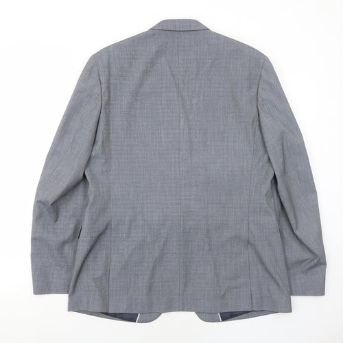 Burton Mens Grey Geometric Polyester Jacket Suit Jacket Size 40 Regular