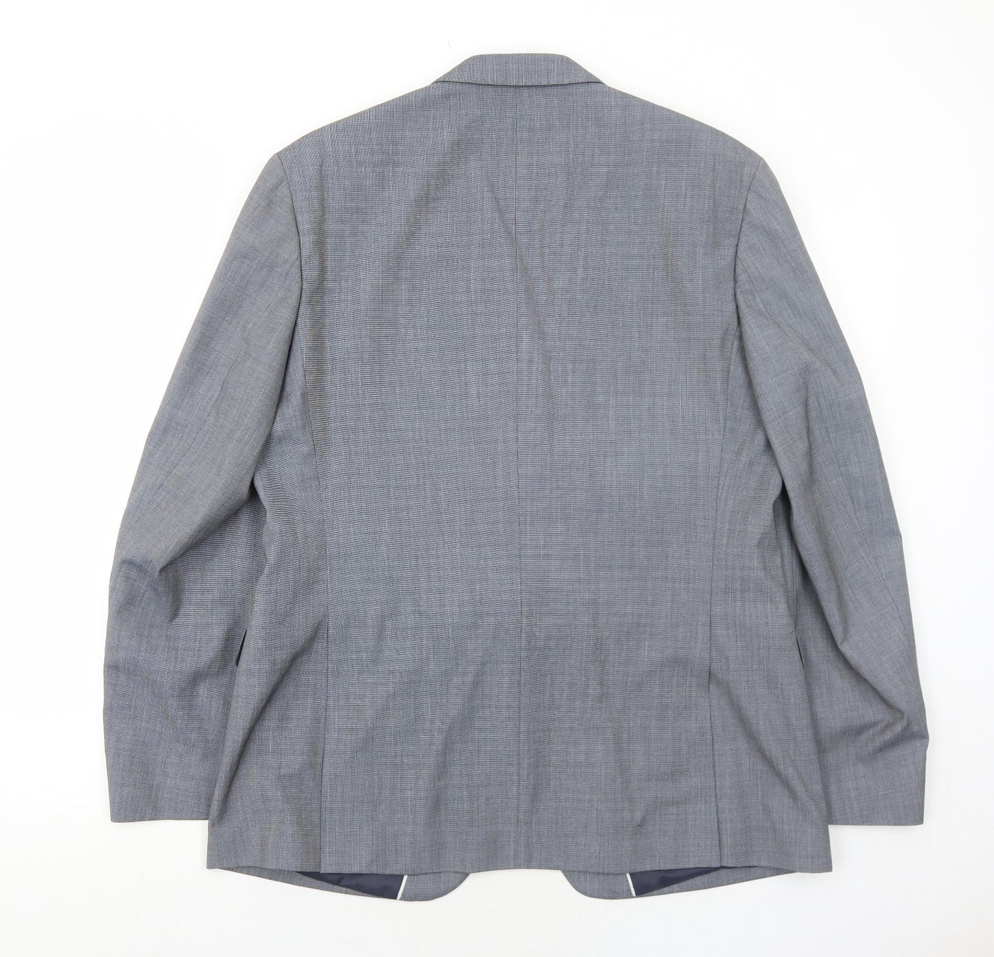 Burton Mens Grey Geometric Polyester Jacket Suit Jacket Size 40 Regular