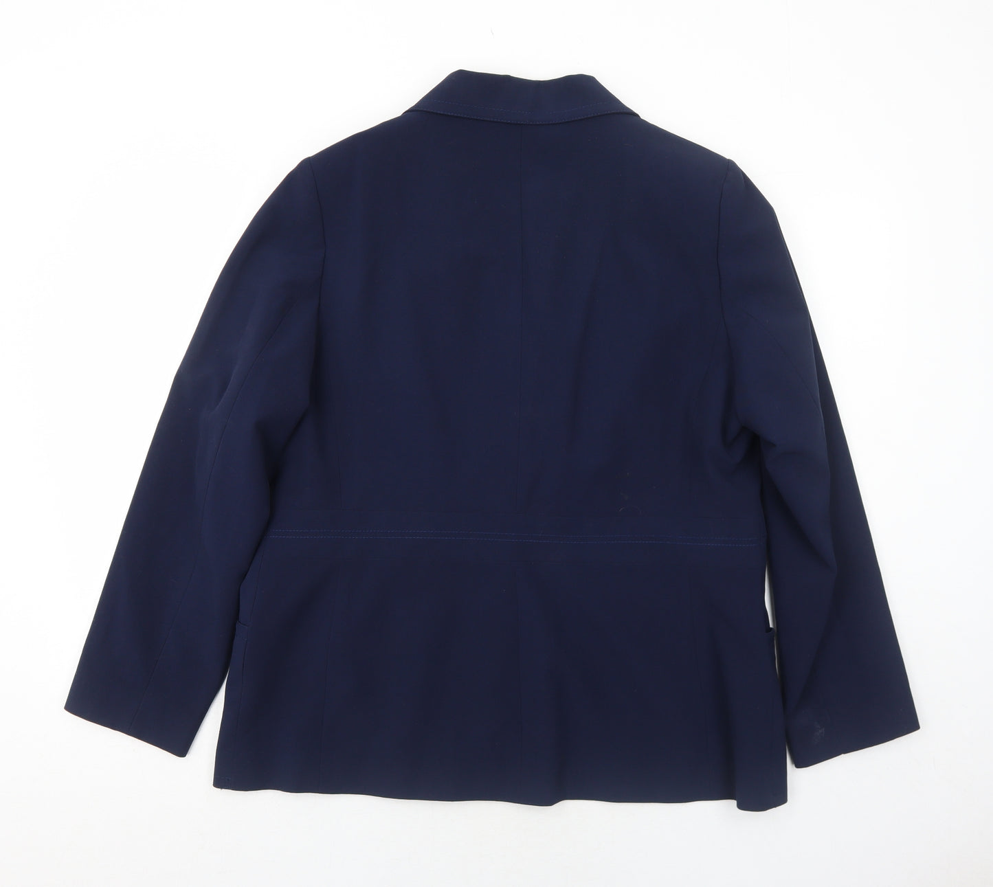 Agenda Womens Blue Polyester Jacket Suit Jacket Size 18
