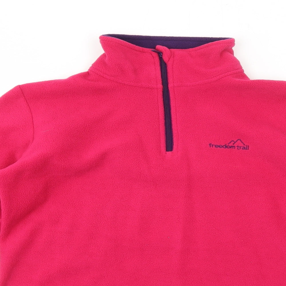 Freedom Trail Womens Pink Polyester Pullover Sweatshirt Size 8 Zip