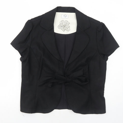 Arruba Womens Black Jacket Blazer Size 14 Tie