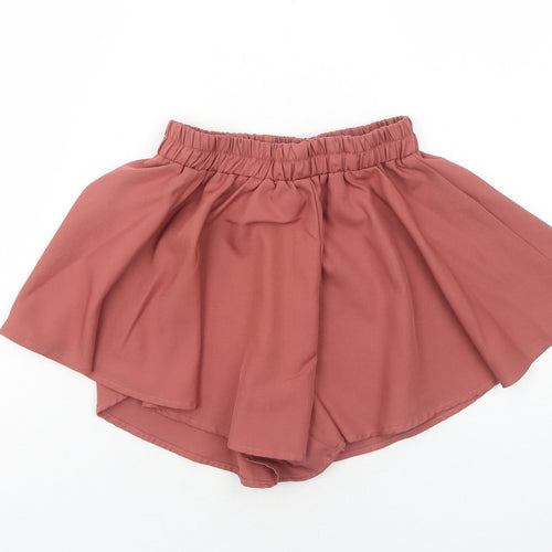 PRETTYLITTLETHING Womens Orange Polyester Sailor Shorts Size 4 Regular Pull On