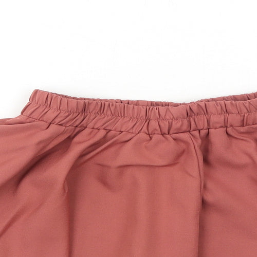 PRETTYLITTLETHING Womens Orange Polyester Sailor Shorts Size 4 Regular Pull On