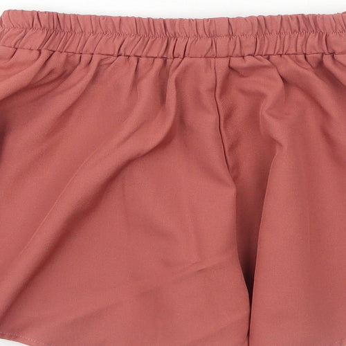 PRETTYLITTLETHING Womens Orange Polyester Sailor Shorts Size 4 Regular Pull On