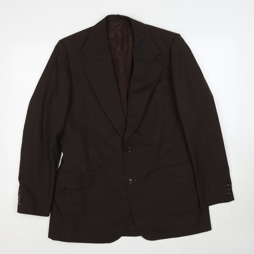 John Temple Mens Brown Polyester Jacket Suit Jacket Size 42 Regular