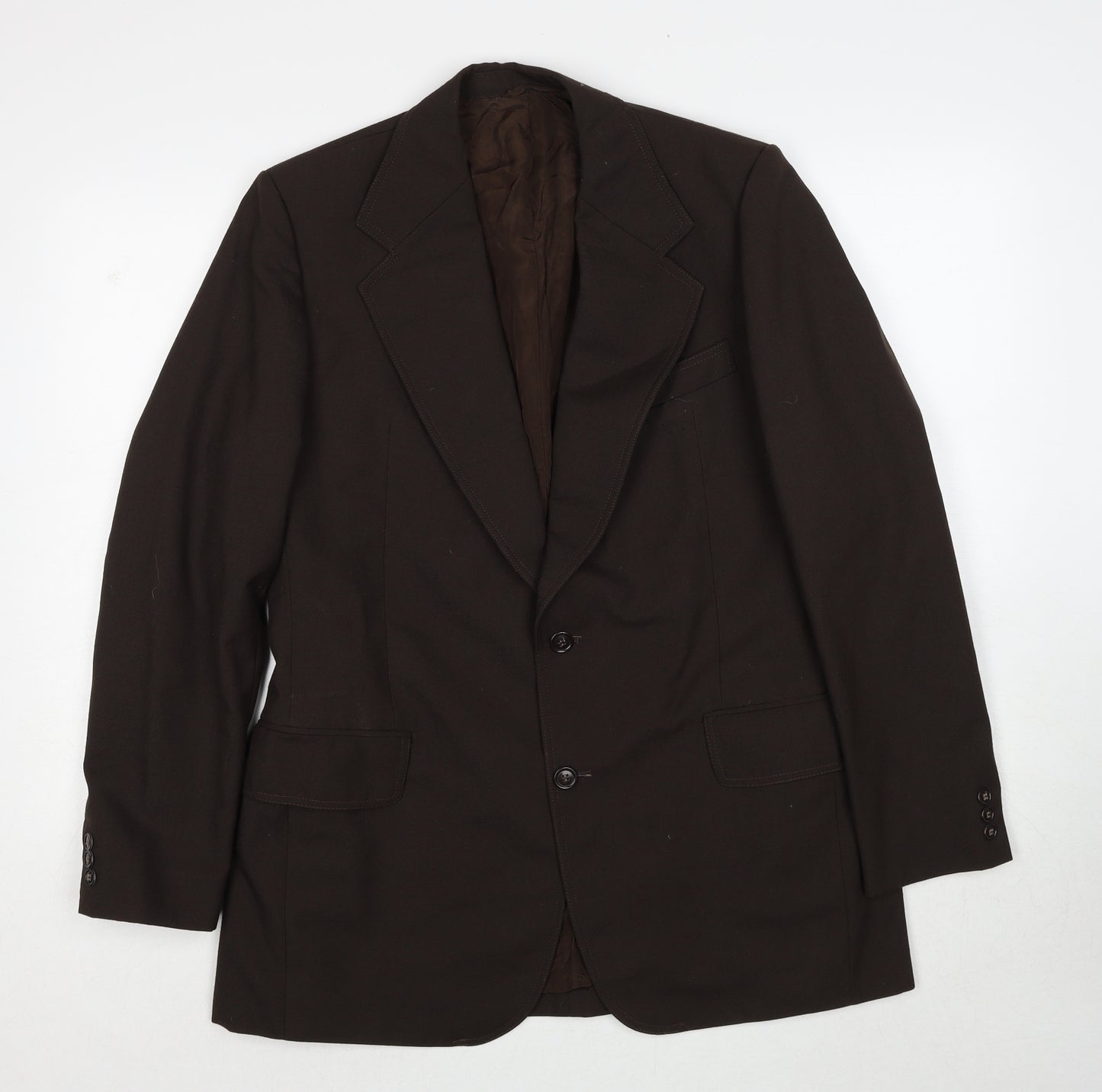 John Temple Mens Brown Polyester Jacket Suit Jacket Size 42 Regular