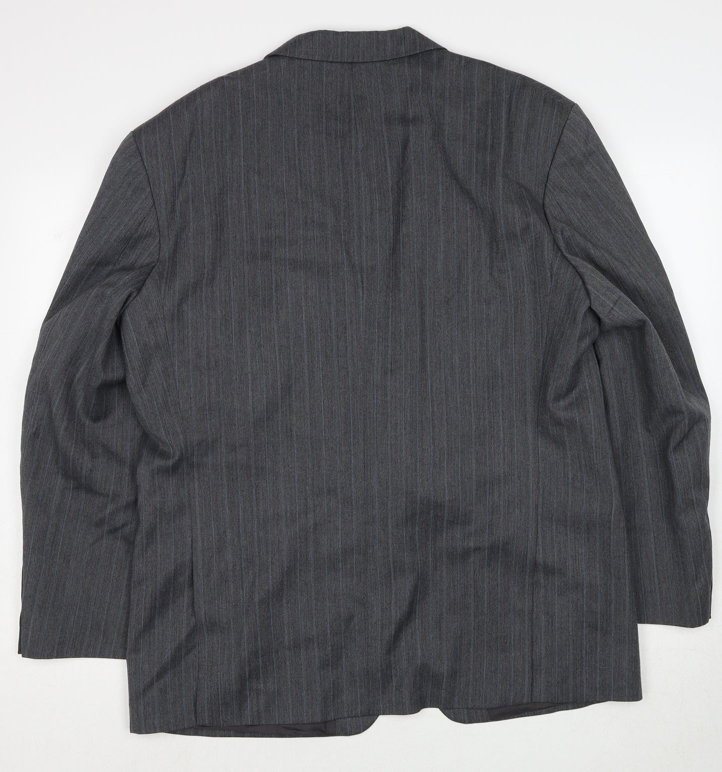 Marks and Spencer Mens Grey Striped Polyester Jacket Suit Jacket Size 42 Regular
