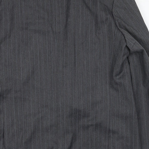 Marks and Spencer Mens Grey Striped Polyester Jacket Suit Jacket Size 42 Regular