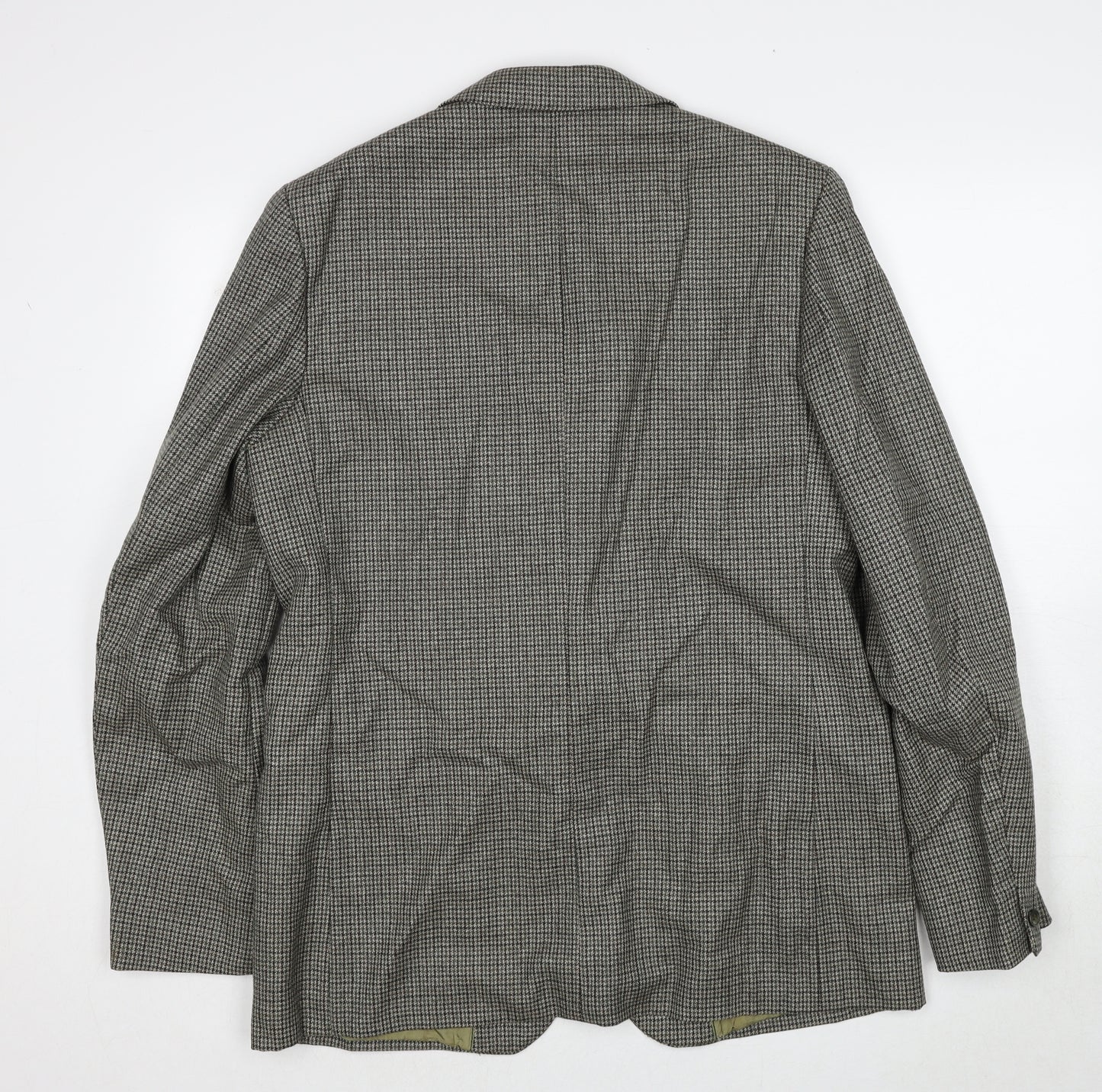 Carl Stuart Mens Beige Geometric Wool Jacket Suit Jacket Size 42 Regular