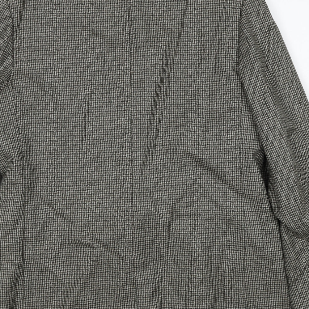 Carl Stuart Mens Beige Geometric Wool Jacket Suit Jacket Size 42 Regular