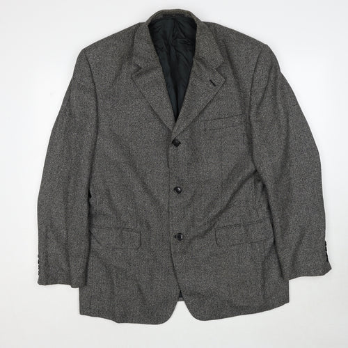 Ciro Citterio Mens Grey Geometric Polyester Jacket Suit Jacket Size 44 Regular