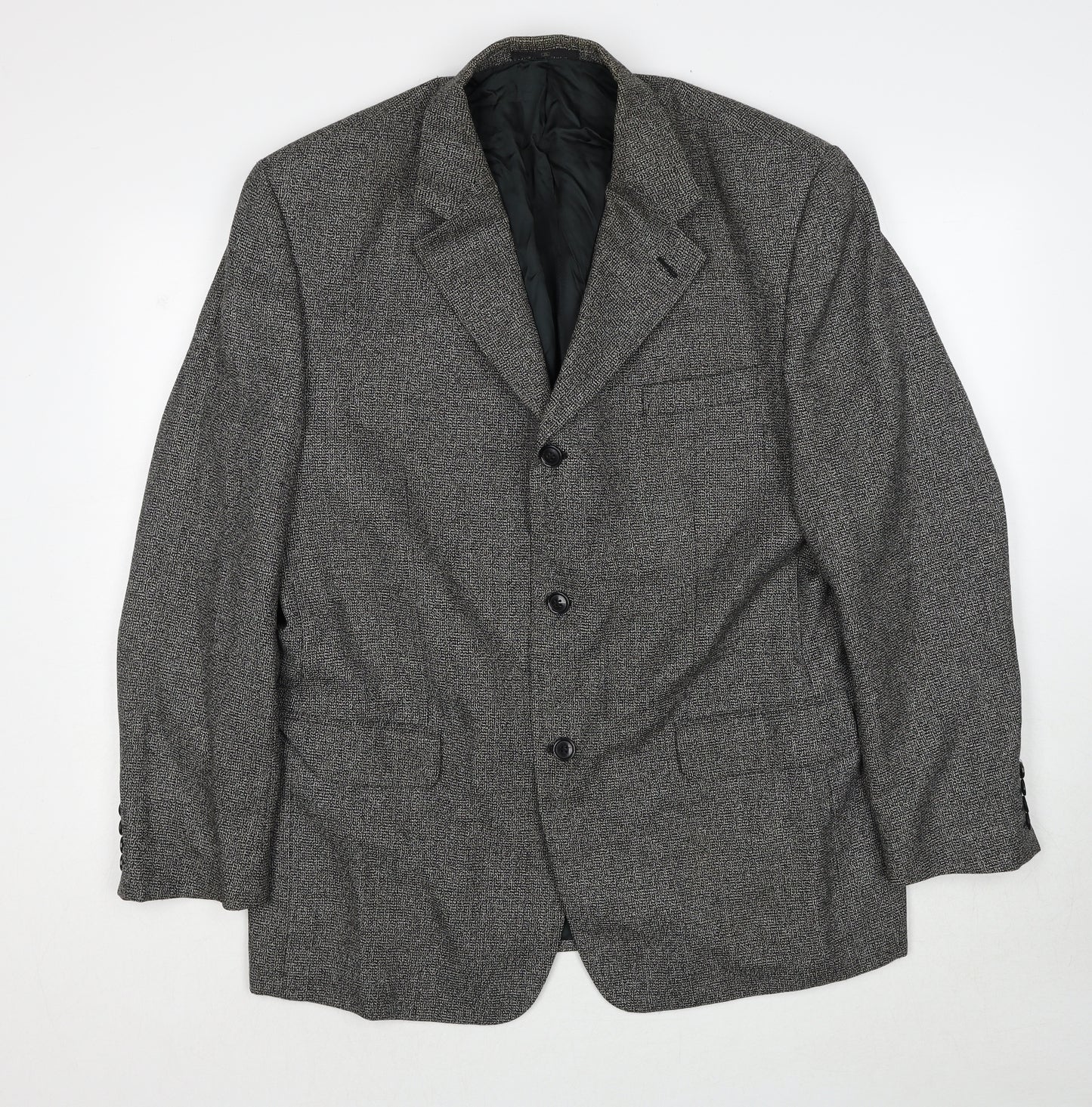 Ciro Citterio Mens Grey Geometric Polyester Jacket Suit Jacket Size 44 Regular