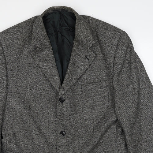 Ciro Citterio Mens Grey Geometric Polyester Jacket Suit Jacket Size 44 Regular