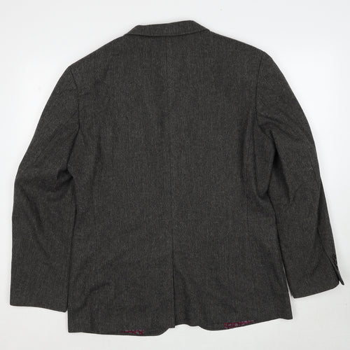 Boston Crew Mens Grey Polyester Jacket Suit Jacket Size L Regular