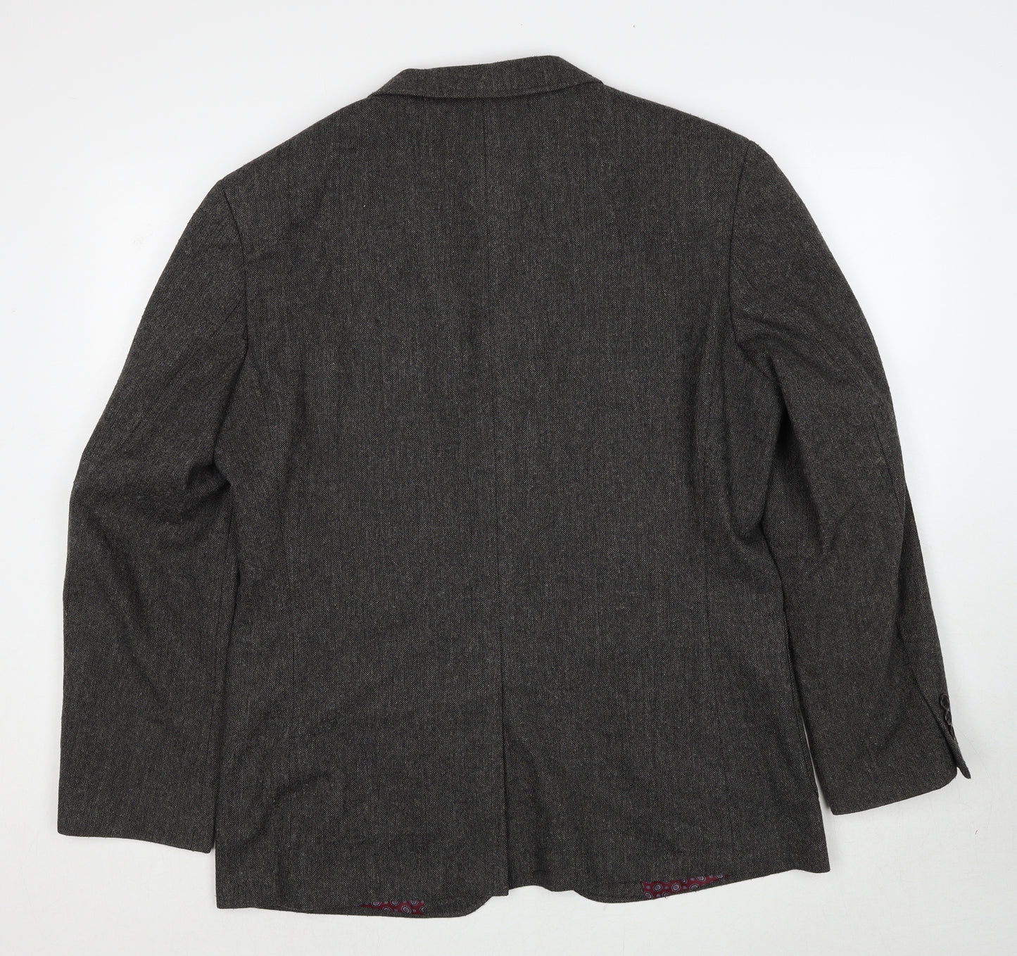 Boston Crew Mens Grey Polyester Jacket Suit Jacket Size L Regular