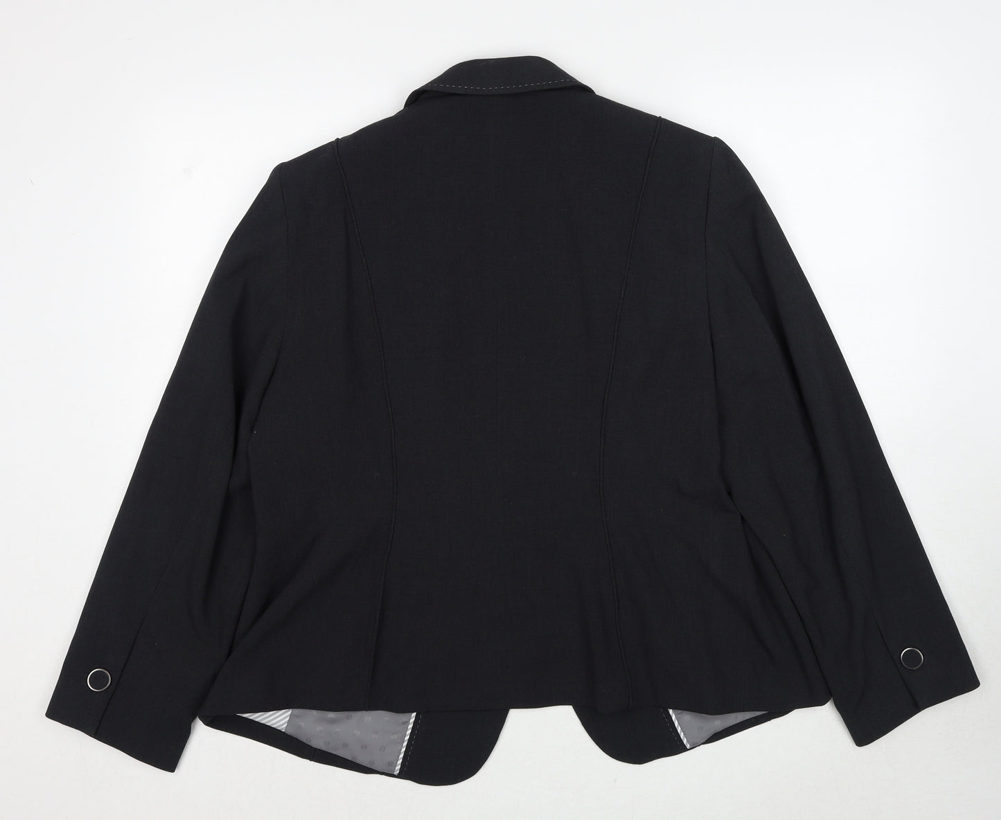 Marks and Spencer Womens Black Polyester Jacket Suit Jacket Size 20 - Contrast Stitching