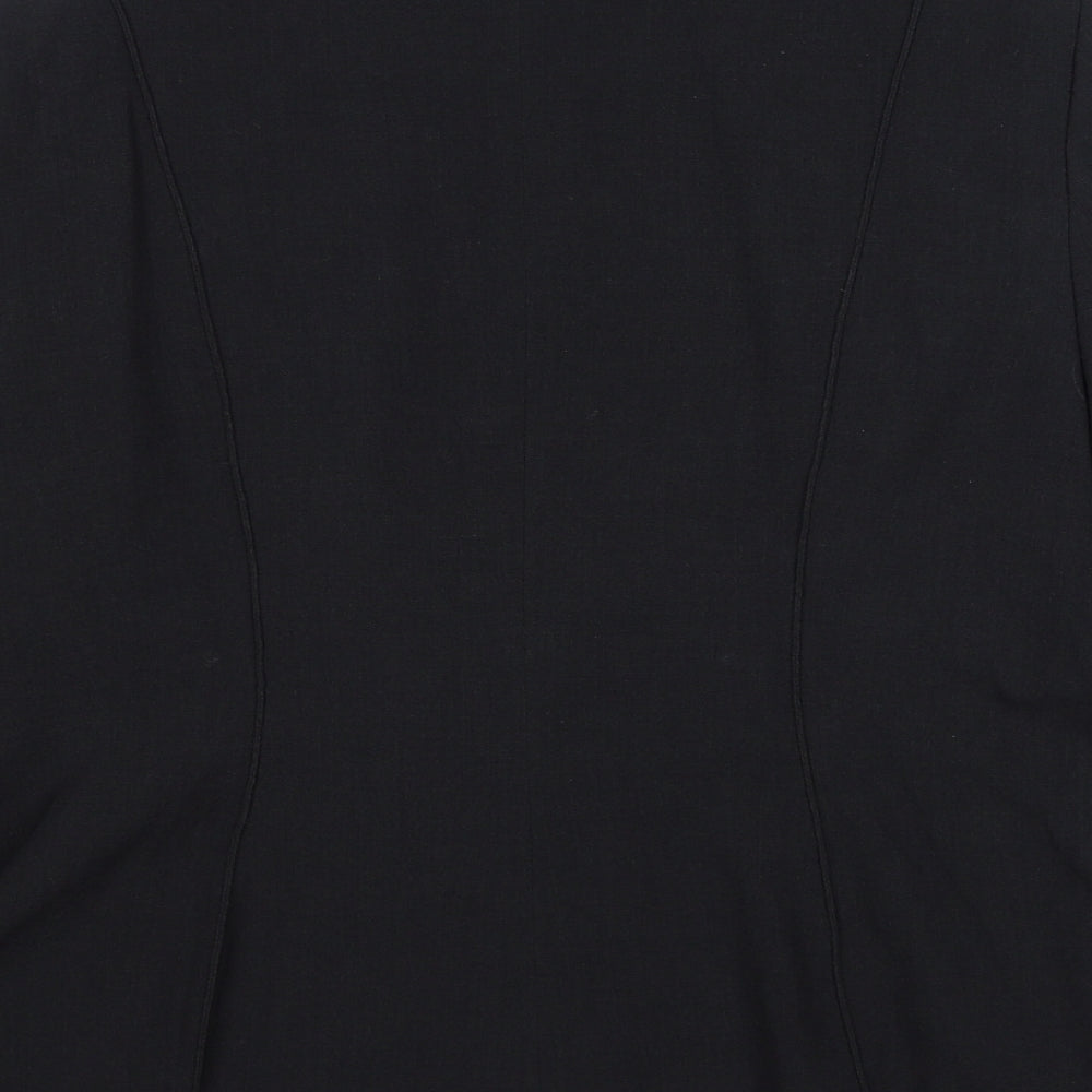 Marks and Spencer Womens Black Polyester Jacket Suit Jacket Size 20 - Contrast Stitching