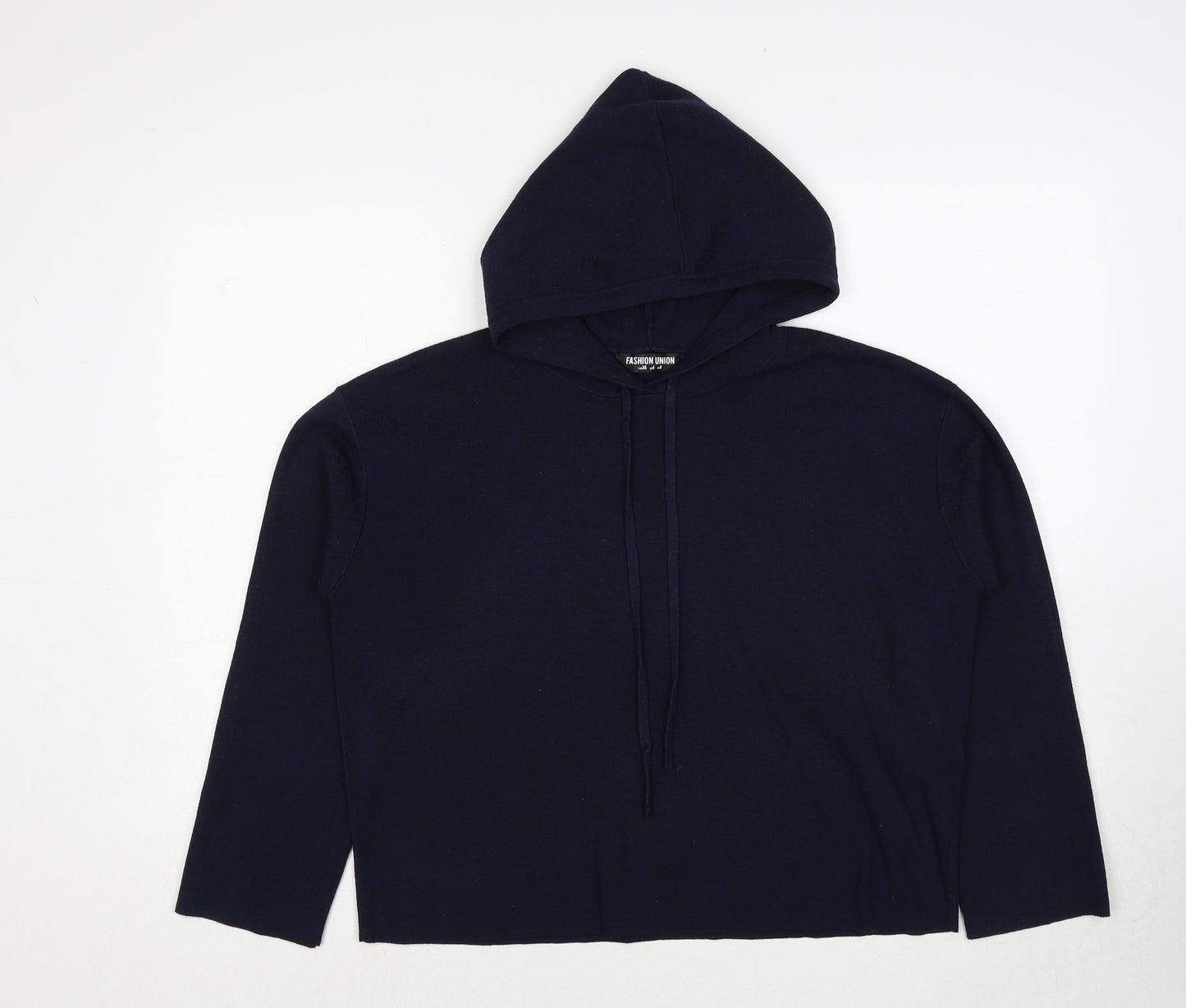 Fashion Union Womens Blue Polyester Pullover Hoodie Size 8 Pullover