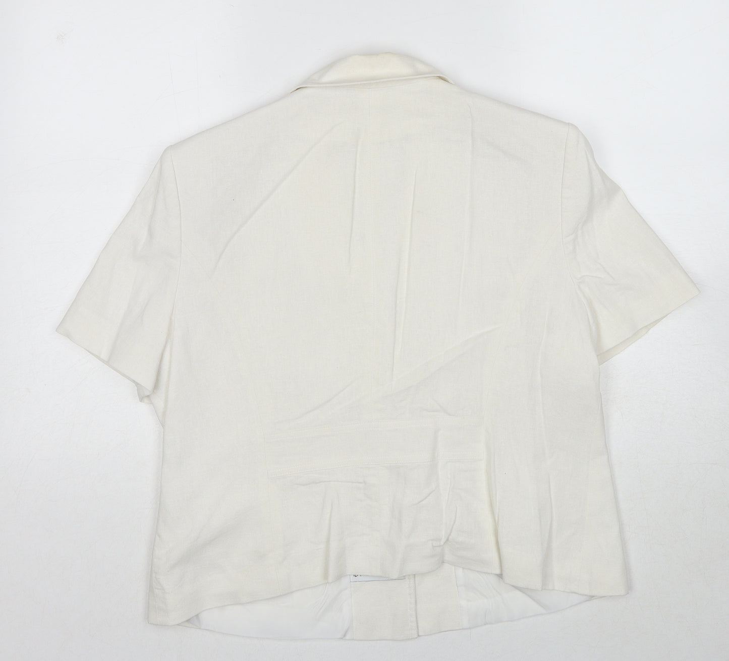 BHS Womens White Jacket Blazer Size 18 Buckle