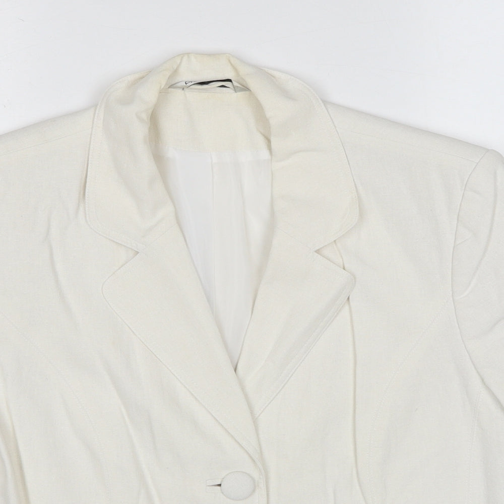 BHS Womens White Jacket Blazer Size 18 Buckle
