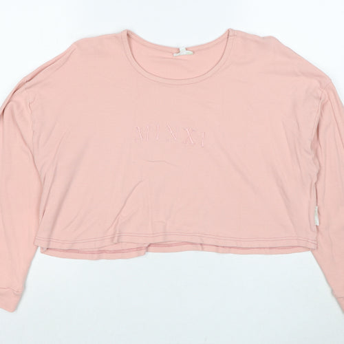 Minxi Womens Pink Cotton Pullover Sweatshirt Size 16 Pullover