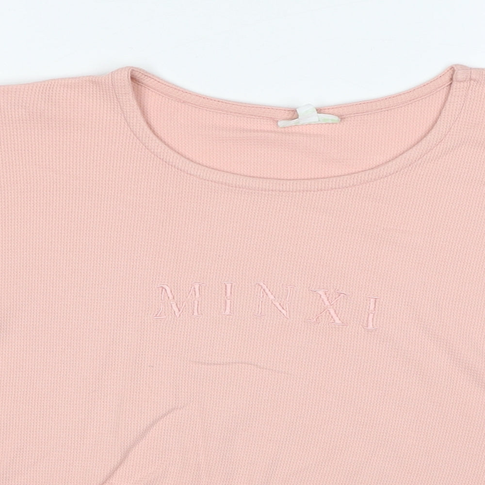 Minxi Womens Pink Cotton Pullover Sweatshirt Size 16 Pullover