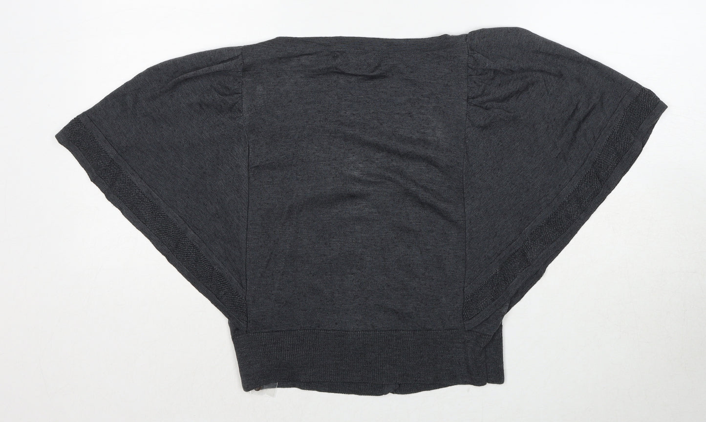 Marks and Spencer Womens Grey Round Neck Viscose Cardigan Jumper Size 12