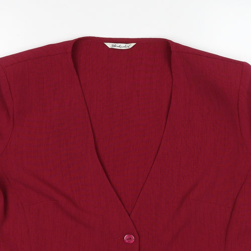 Berkertex Womens Red Jacket Blazer Size 16 Button