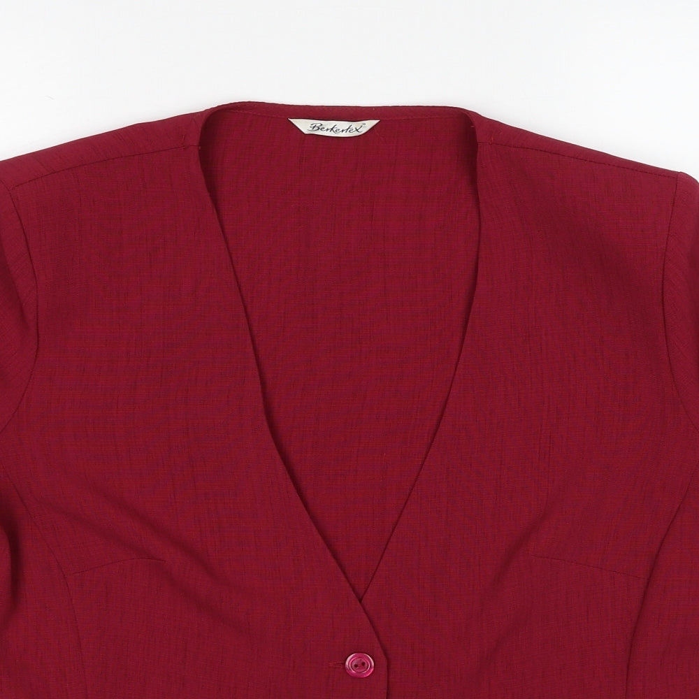 Berkertex Womens Red Jacket Blazer Size 16 Button