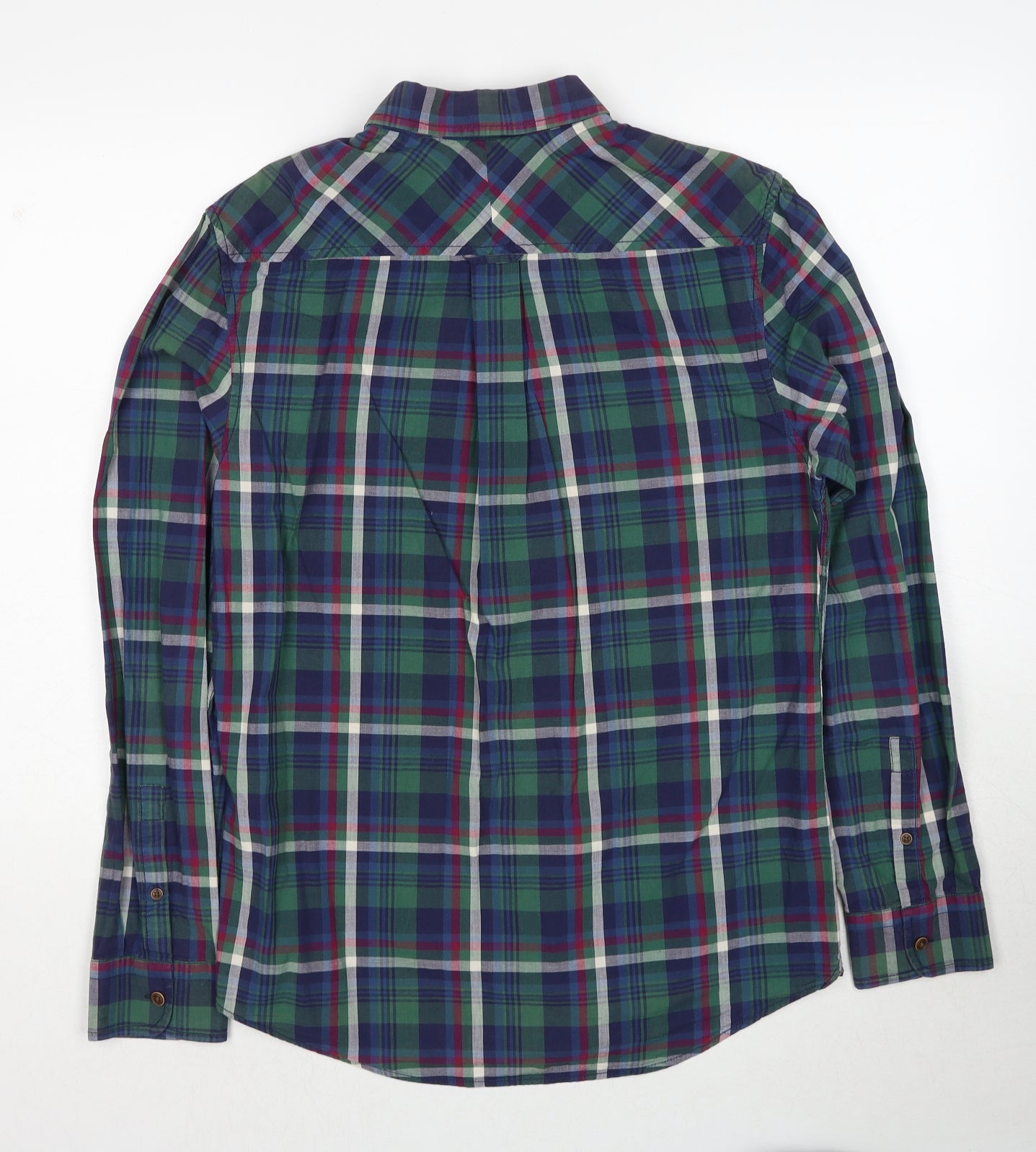 Burton Mens Green Plaid Cotton Button-Up Size M Collared Button