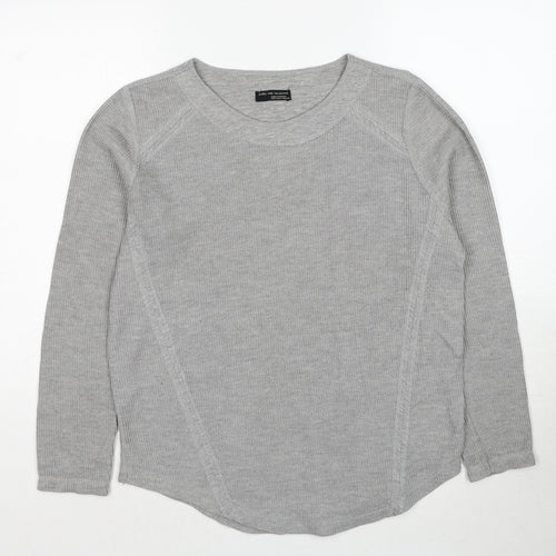 Zara Mens Grey Polyester Pullover Sweatshirt Size S
